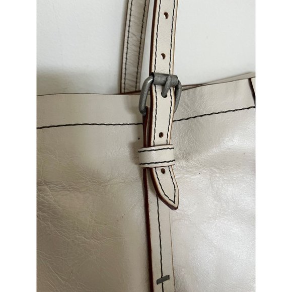 Olivia Harris Designer Leather Oatmeal Tote/Shoulder Bag - Picture 3 of 6